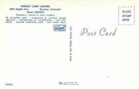CO, Greeley, Colorado, Greeley Lamp Lighter Motel, Dexter Press 73739-B