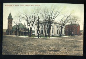 Lawrence, Massachusetts/MA/Mass Postcard, Post Office & Depot