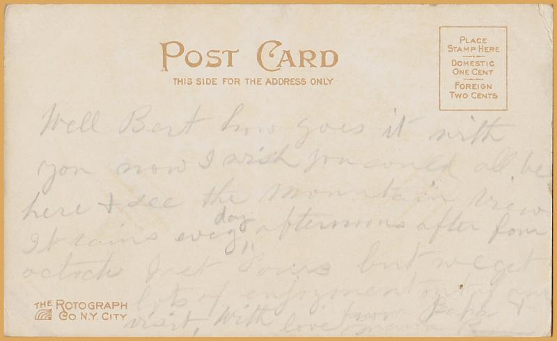 West Point, New York, Lower Sea Coast Battery-Undivided back Card