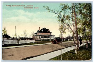 1916 Along Saskatchewan Crescent Saskatchewan Canada Antique Posted Postcard