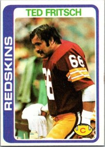 1978 Topps Football Card Ted Fritsch Washington Redskins sk7425