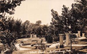 GOTHENBURG NEBRASKA WEST PARK-FOUNTAIN~REAL PHOTO POSTCARD 1924 PSMK OGALLALA