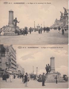 Lot 2 early animated postcards Blankenberghe de Bruyne Monument Belgium