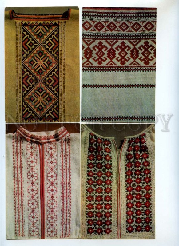 453986 USSR 1987 year home embroidery set of 12 postcards in original cover