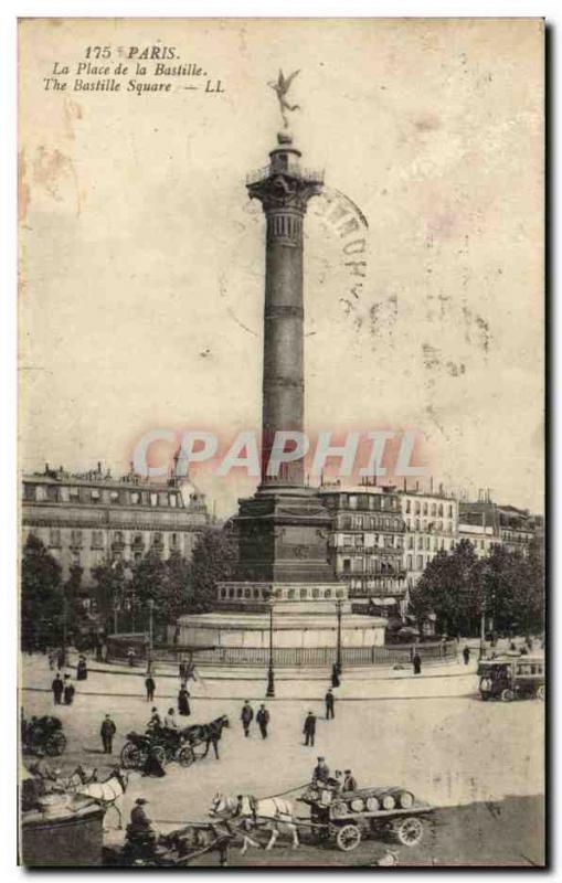 Old Postcard Paris's Bastille Square