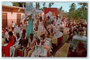 1976 Gala Parade of Loiza Aldea's Annual Carnival Puerto Rico Crowds Postcard