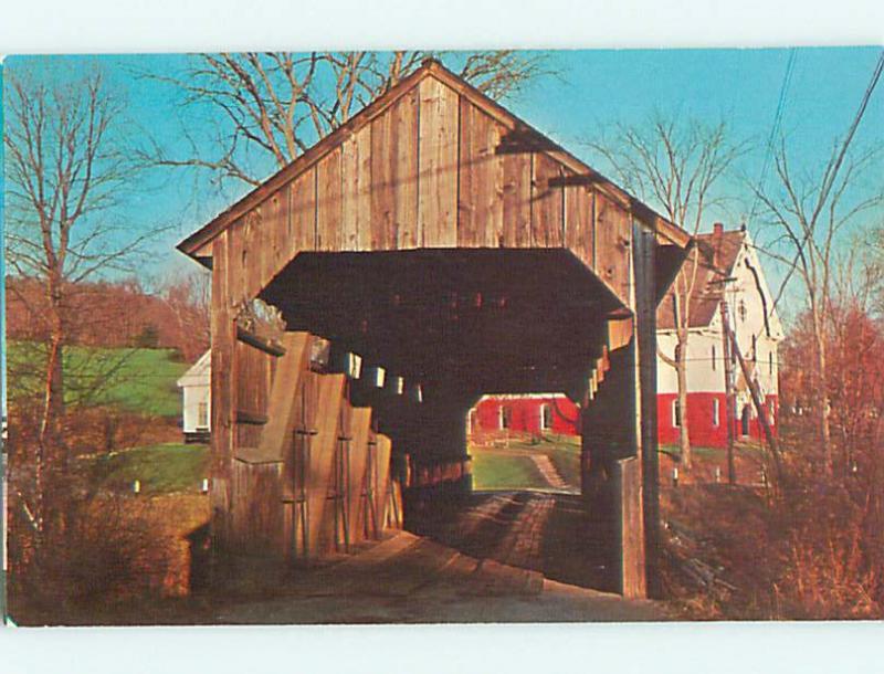 Unused Pre-1980 COVERED BRIDGE Conway Massachusetts MA t7852