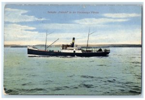 1912 Steamer Habicht in the Flensburg Fohrde Germany Posted Postcard