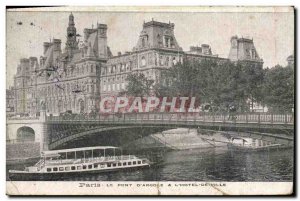 Old Postcard Paris Le Pont D & # 39Arcole L & # 39Hotel Town