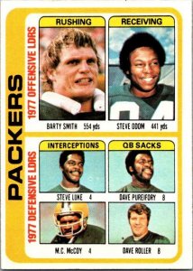 1978 Topps Football Card '77 Team Leaders Smith Odom Luke McCoy Packers ...