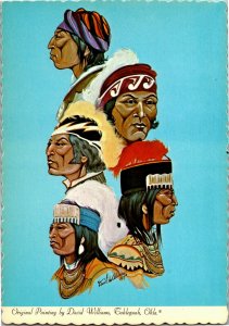 Painting, Five Tribes Moved to Oklahoma by David Williams Postcard H26