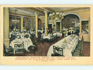 Divided-Back COLONIAL DINING ROOM RESTAURANT Manhattan - New York NY u9684