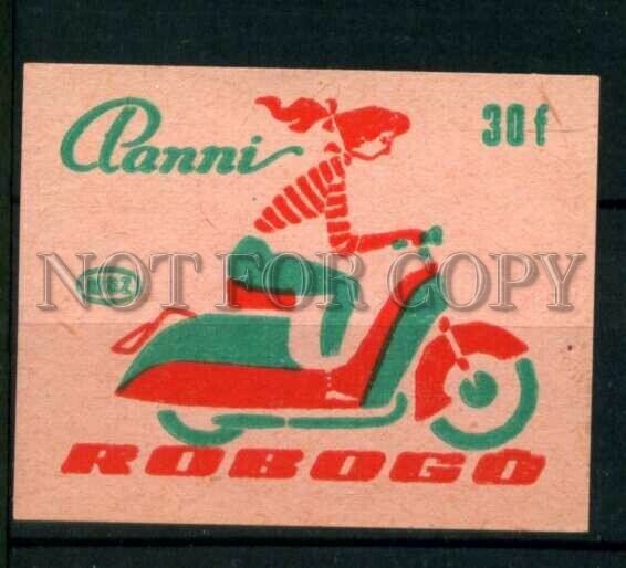 500718 HUNGARY ROBOGO motorcycle ADVERTISING Old match label