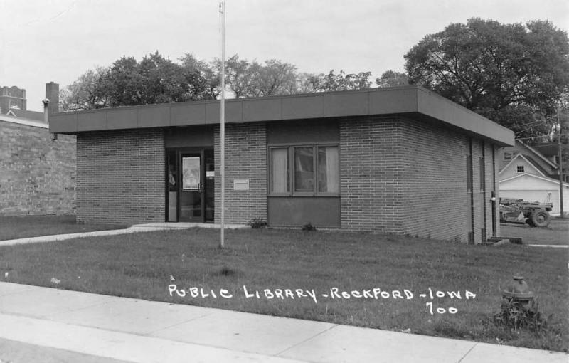 Rockford Iowa Public Library Real Photo Antique Postcard K99451