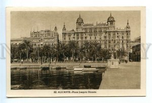 494914 SPAIN Alicante Joaquin Dicenta Square tram Vintage Roisin postcard