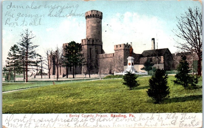 1900s Berks County Prison Reading PA Postcard