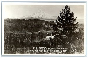 Mt Hood As Seen From The Columbia River Highway Oregon OR RPPC Photo Postcard