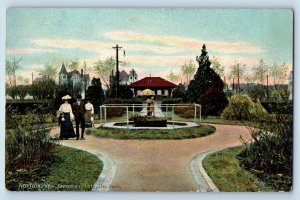 Norfolk Virginia Postcard Entrance Lafayette Park Fountains 1910 Vintage Antique