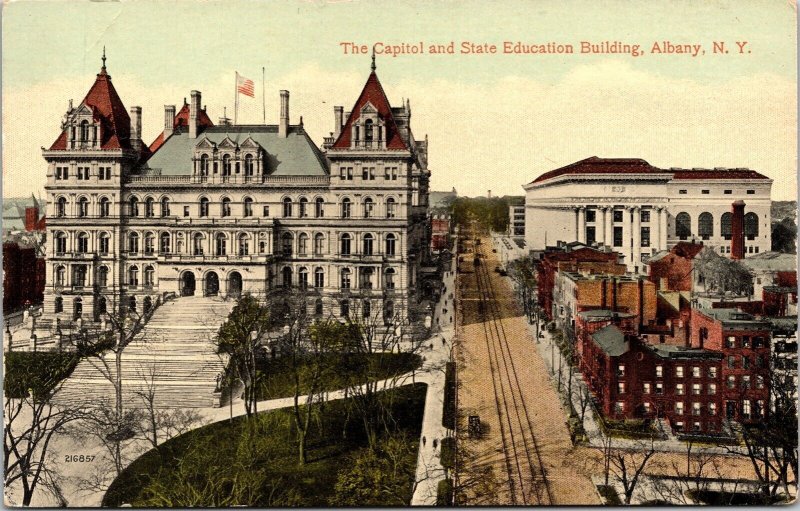 Capitol State Education Building Albany New York NY Antique Postcards UNP Vtg 