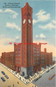 8 Linen Postcards, Chicago Illinois, Various Buildings & Scenes,Railroad Station