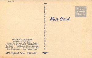 Postcard Arkansas Russellville Hotel Pearson Interior MWM occupation 23-6929