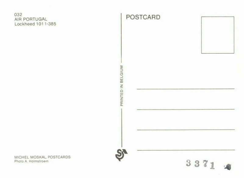 Air Portugal Lockheed 1011 385 Airplane Postcard