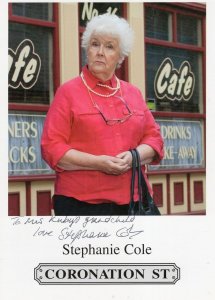 Stephanie Cole Coronation Street Hand Signed Cast Card Photo
