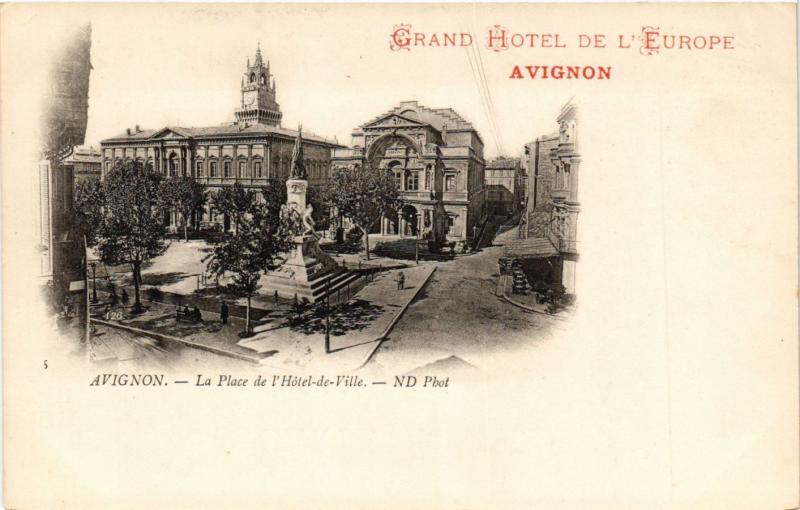 CPA Grand Hotel de L'Europe - AVIGNON - La Place de l'Hotel de-Ville (293483)