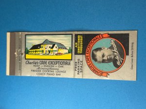 Vintage Matchbook Cover Charlie's Cafe Exceptionale Minneapolis, Minnesota MB144