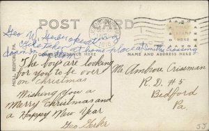 Johnstown PA Cancel Publ in Bedford Motorcycle & Sidecar Harley? RPPC 1916