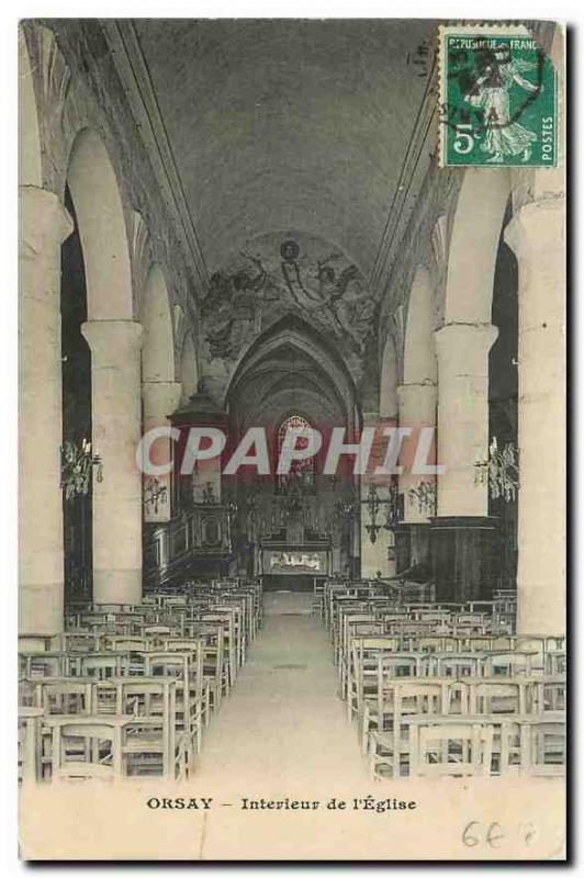 Postcard Old Orsay Interior of the Church