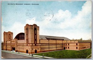 Vtg Chicago Illinois IL Seventh Regiment Armory 1909 View Old Postcard