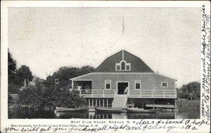 Nashua New Hampshire NH Boat Club House c1910 Vintage Postcard