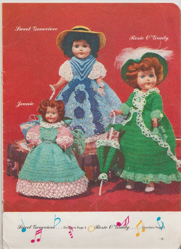 1952 J & P Coats Presenting Dolls from Old American Songs Crochet Book #292