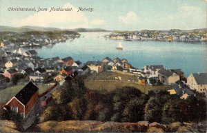 Christiansund Norway Birds Eye View Vintage Postcard AA110503