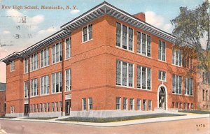 New High School Monticello New York Postcard