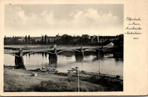 Germany Offenbach am Main Mainbruecke Fechenheim aus 1934