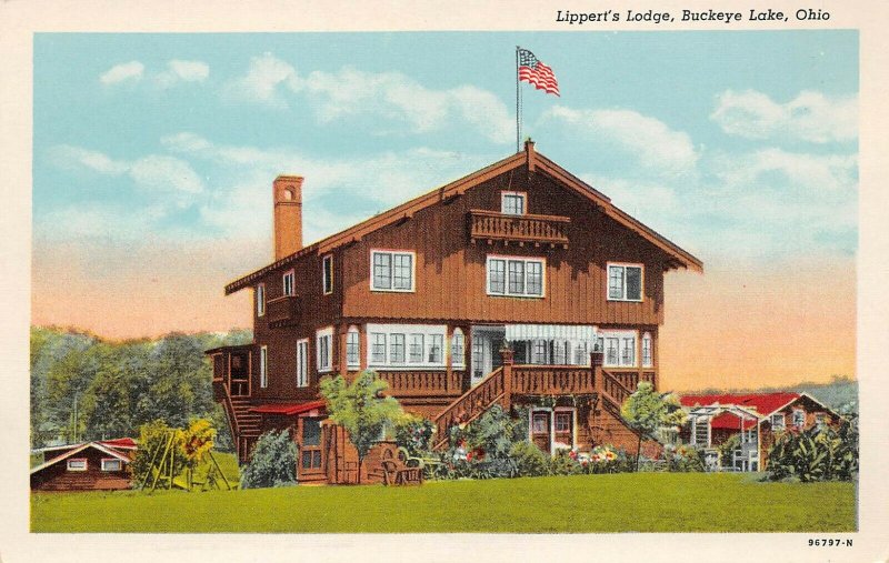 LPS01 Buckeye Lake Ohio Lippert's Lodge Postcard