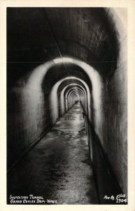 Real Photo, Inspect Tunnel, Grand Coulee Dam, Columbia River, WA,  Old Postcard