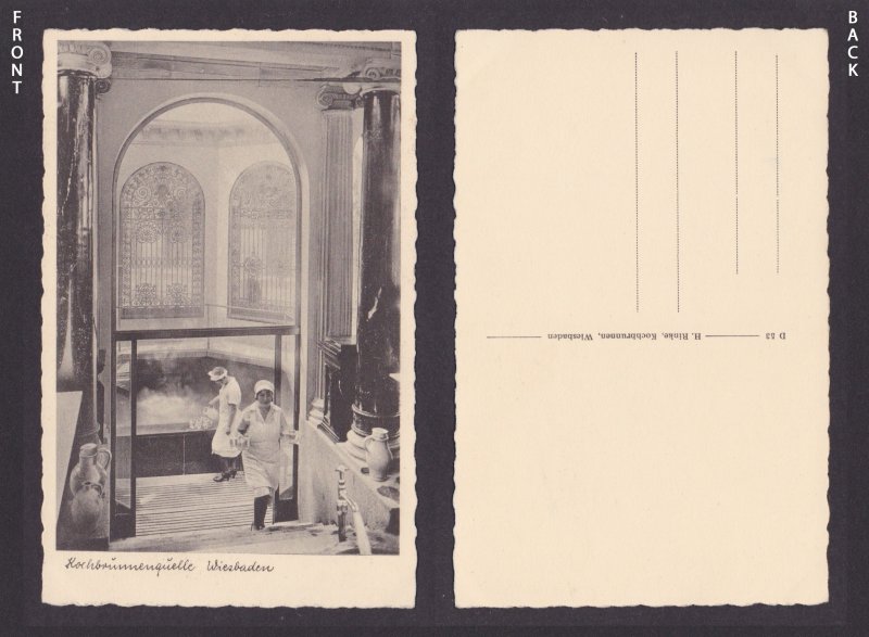 Vintage postcard Kochbrunnen Thermal Spring Interior Wiesbaden Hesse Germany