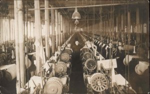 Mill Interior Machinery Putnam Danielson Connecticut Fabric Mill on Back RPPC