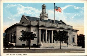 Vtg Beverly Massachusetts MA Post Office 1920s Old View Postcard