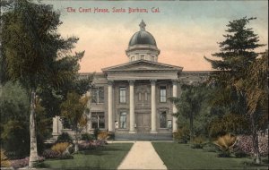 Santa Barbara California CA Court House c1910 Vintage Postcard