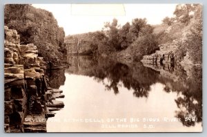 RPPC Reflection At The Dells Big Siqux River Dell Rapids SD C1940s Postcard Z11