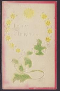 Merry Christmas,Stars,Embossed Postcard
