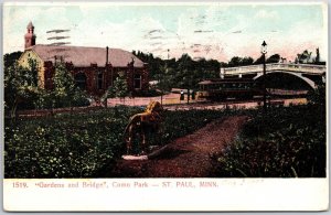 1907 Gardens And Bridge Como Park St. Paul Minnesota MN Posted Postcard