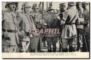 Old Postcard The Army General Gouraud reviews the soldiers of his army