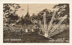 Zeppelin Wreckage Series A Photographic School of Farnborough #5 Postcard