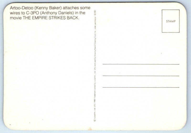 STAR WARS The Empire Strikes Back C-3PO & ARTOO DETOO  4x6 ~ 1980 Postcard