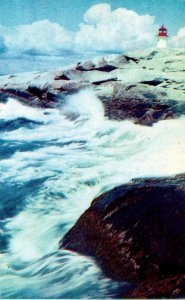 Canada Peggy's Cove Birds Eye View Of Pounding Surf 1957